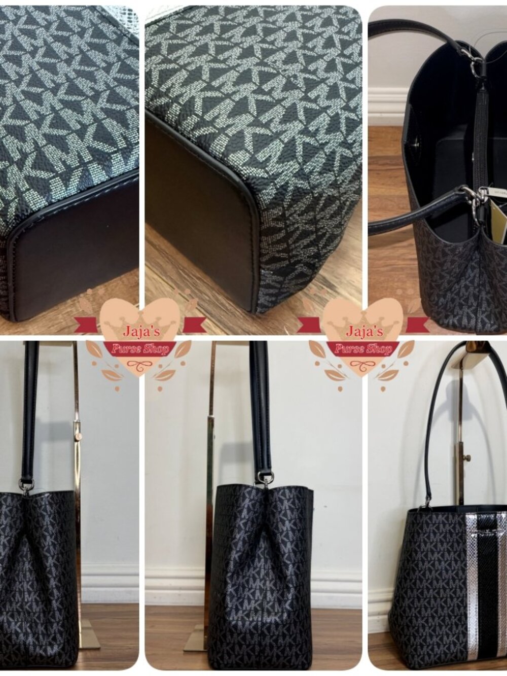 🖤Michael kors Logo-Print Canvas/Metallic Snake Embossed🖤 - Picture 4 of 16